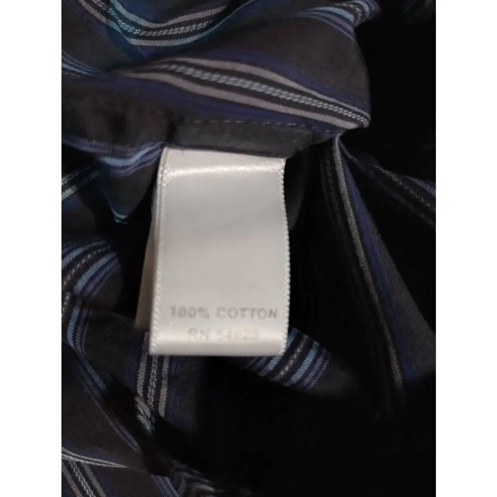 Banana Republic Shirt Men's Large‎ Slim Fit Navy Button Front Long Sleeve